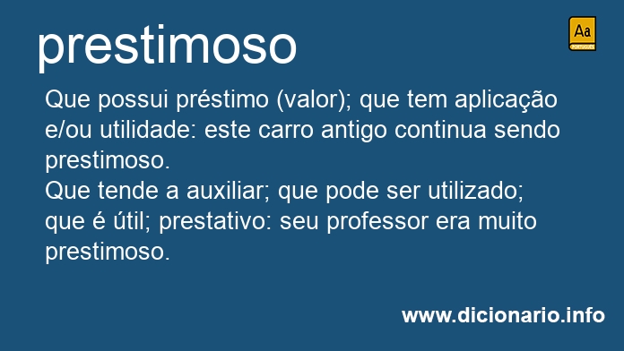 Significado de prestimosa