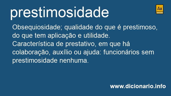 Significado de prestimosidade