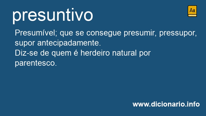 Significado de presuntivo