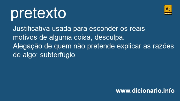 Significado de pretexto