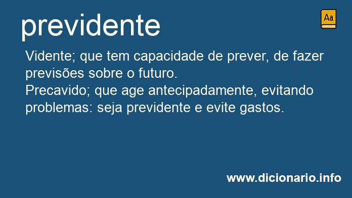 Significado de previdente