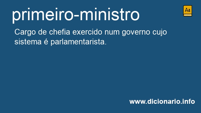 Significado de primeiro-ministro