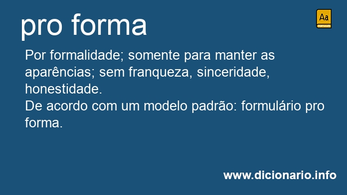 Significado de pro forma