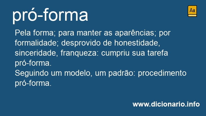 Significado de pr-forma