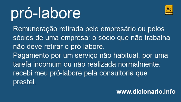 Pró-labore - Dicio, Dicionário Online de Português