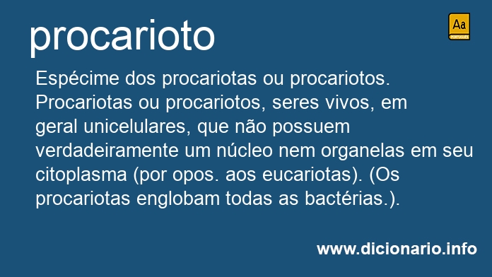 Significado de procariotos