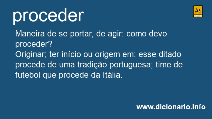 Significado de procedeu
