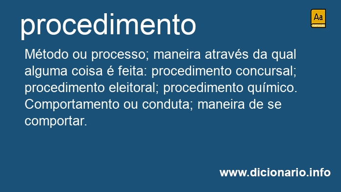 Significado de procedimento