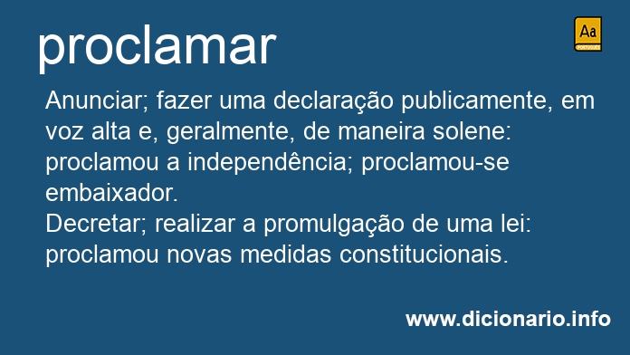 Significado de proclamam