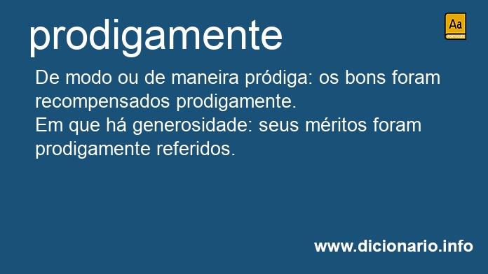 Significado de prodigamente