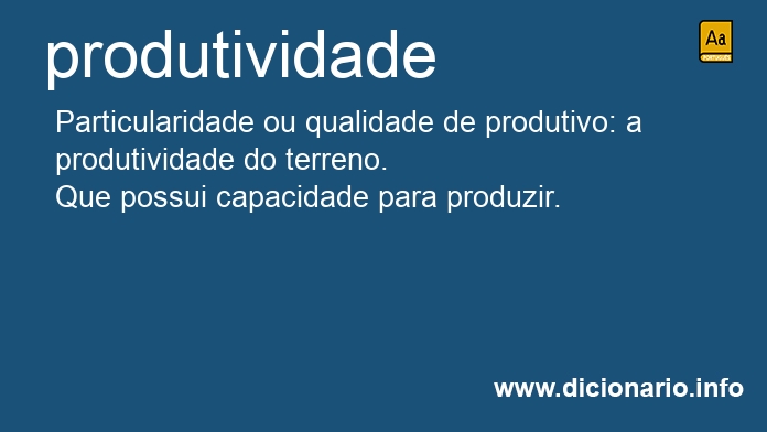 Significado de produtividade