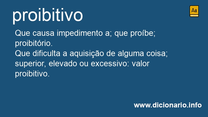 Significado de proibitiva