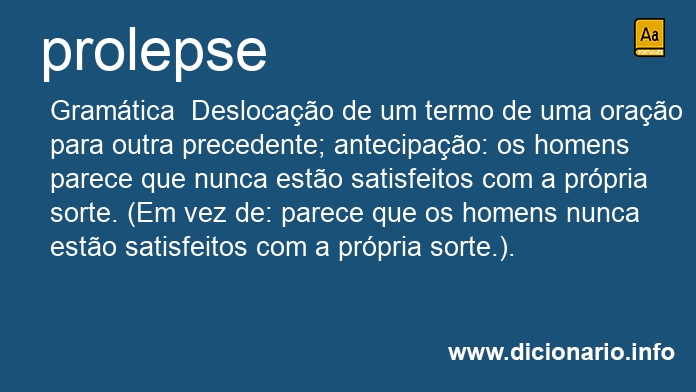 Significado de prolepse