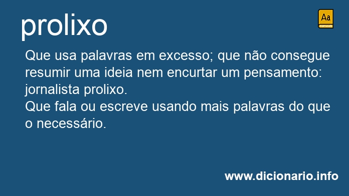 Significado de prolixo