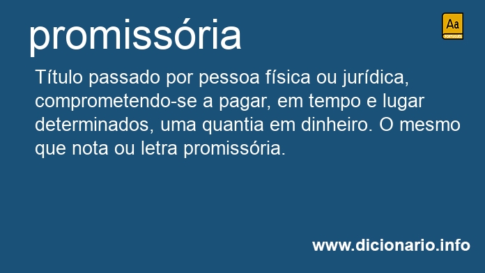 Significado de promissrias