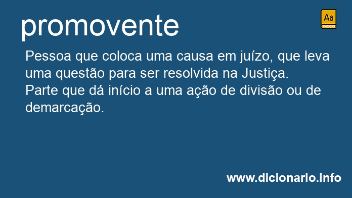 Significado de promovente