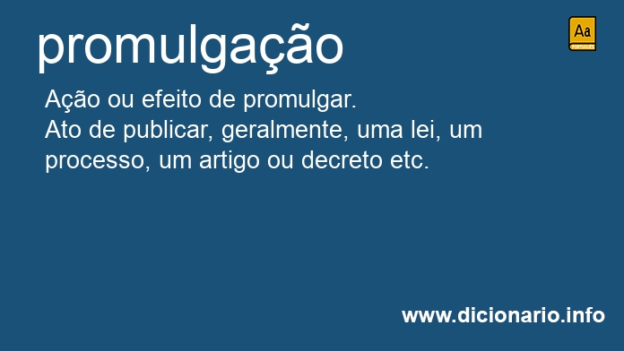 Significado de promulgao