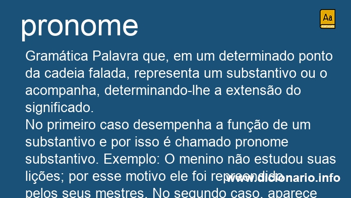 Significado de pronomes