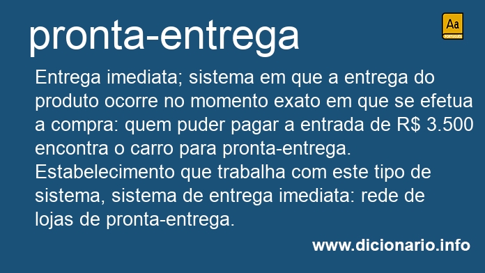 Significado de pronta-entrega