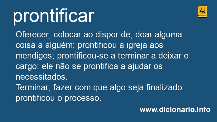Significado de prontificar