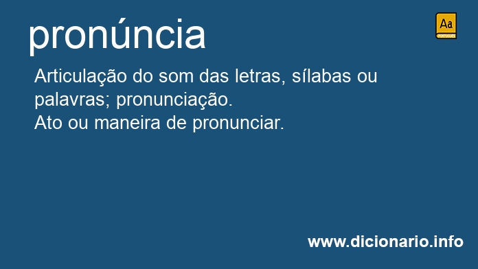 Significado de pronncia