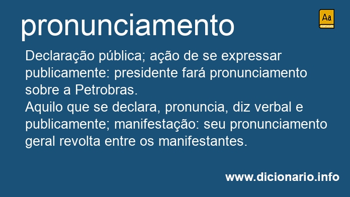 Significado de pronunciamento