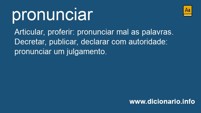 Significado de pronunciars