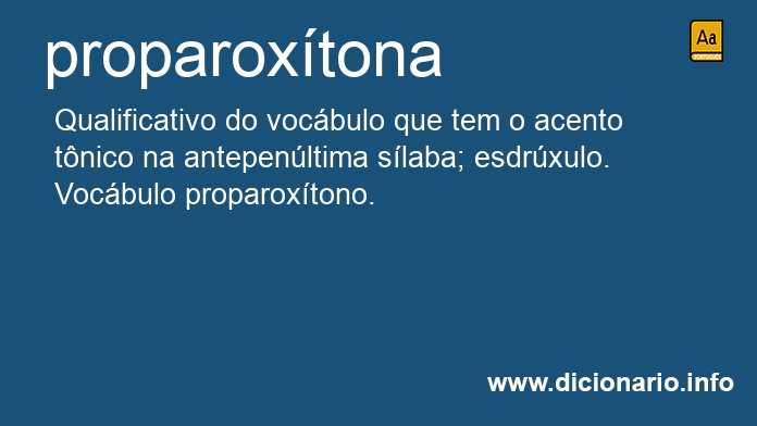Significado de proparoxtona