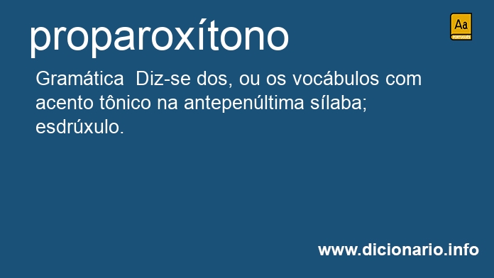 Significado de proparoxtonos