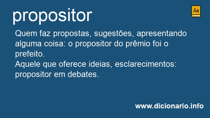 Significado de propositor