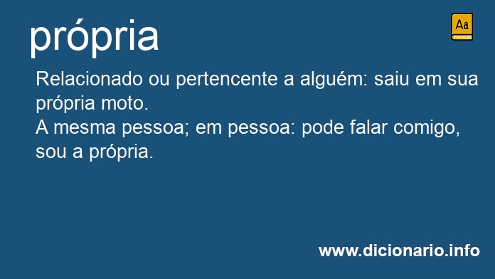Significado de prpria
