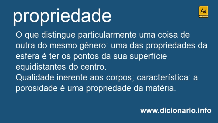 Significado de propriedade