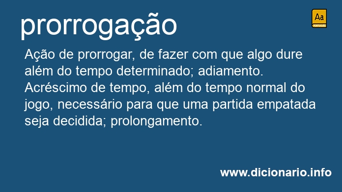 Significado de prorrogao