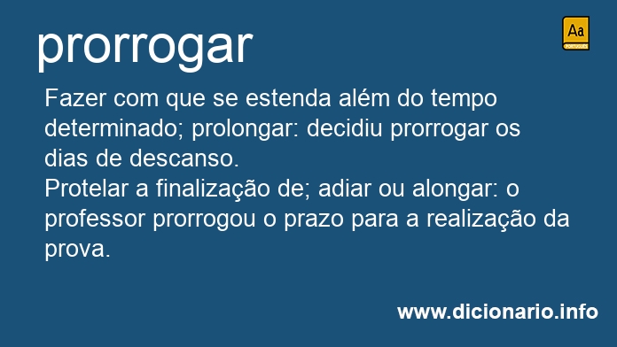 Significado de prorrogais