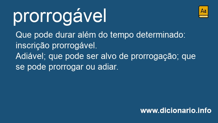 Significado de prorrogvel