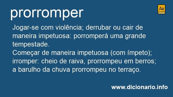 Significado de prorromper