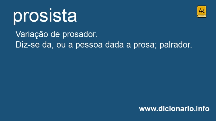 Significado de prosistas