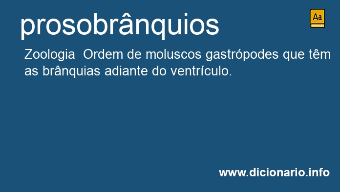 Significado de prosobrnquios