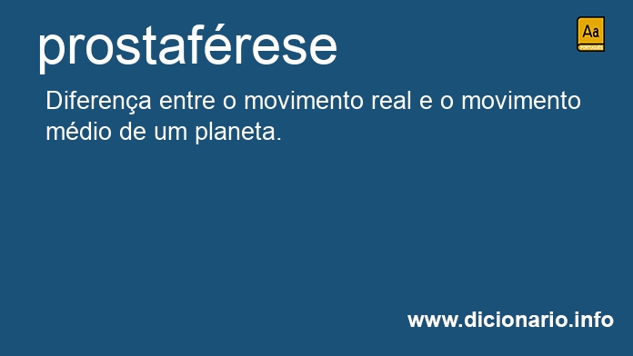 Significado de prostafrese