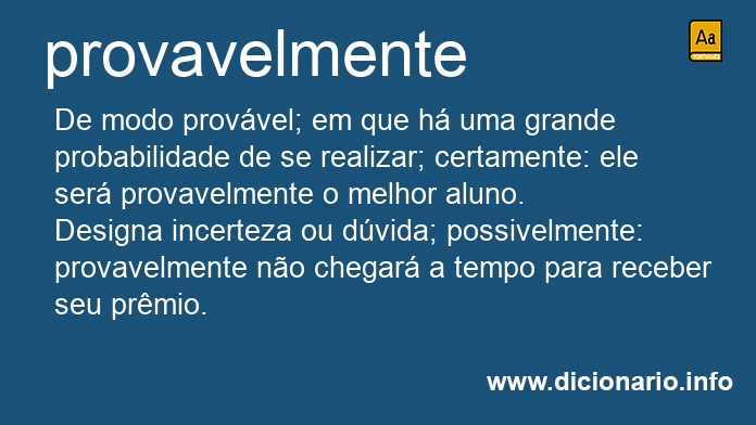 Significado de provavelmente