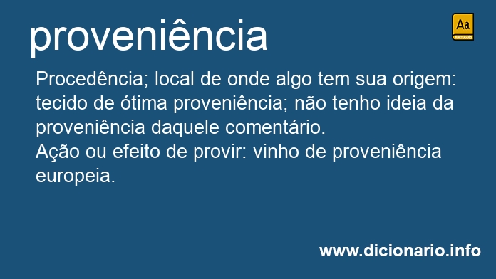 Significado de provenincia