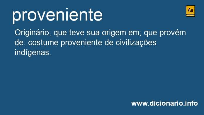 Significado de proveniente