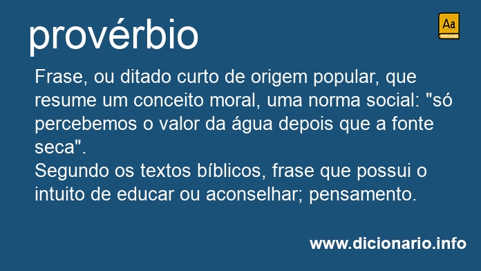 Significado de provrbio