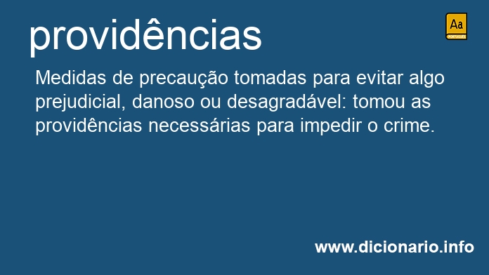 Significado de providncias