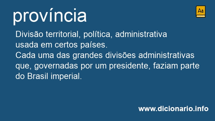 Significado de provncia