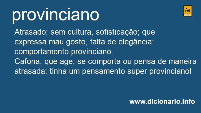 Significado de provinciana