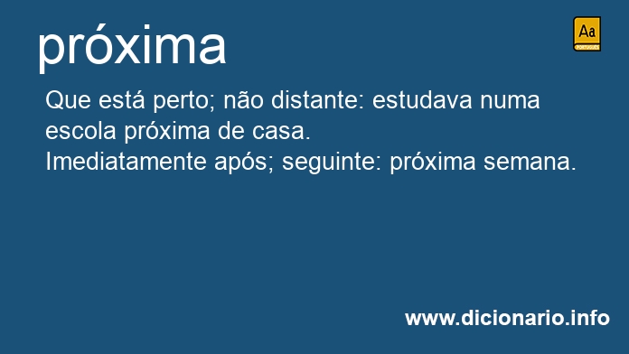 Significado de prxima