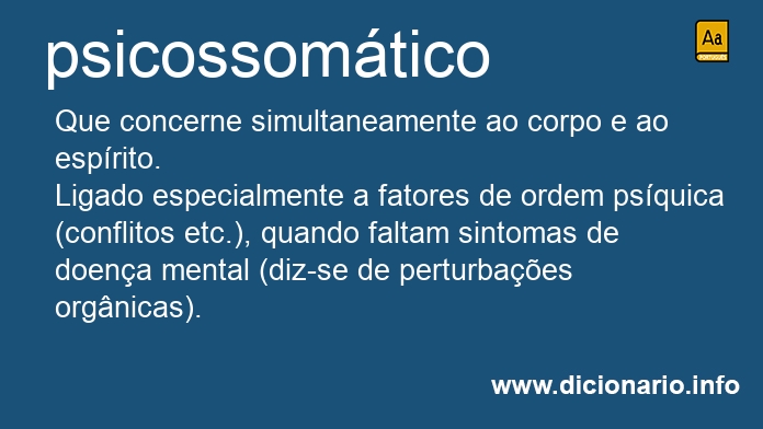 Significado de psicossomtico