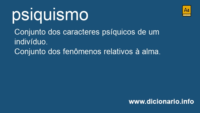 Significado de psiquismo