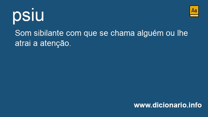 Significado de psiu